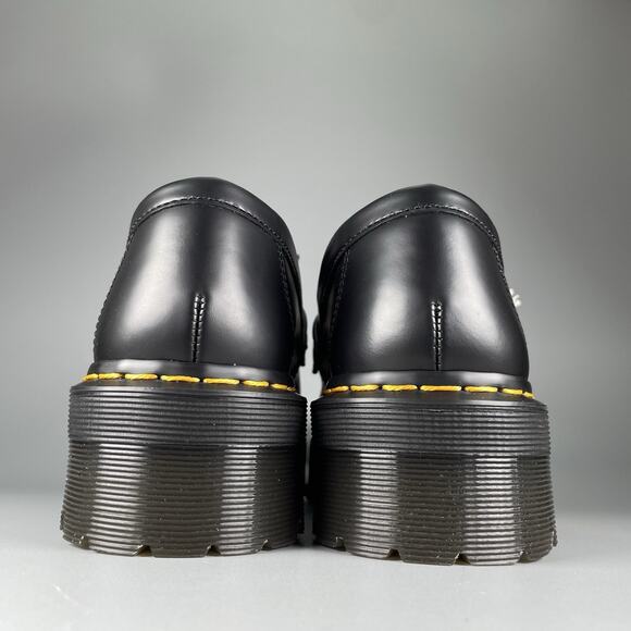 Doc Martens Adrian Quad Women’s 10 Black Leather Slip On Platform Tassel Loafers - Picture 3 of 8